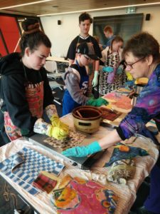 Getting hands on making beeswax wraps