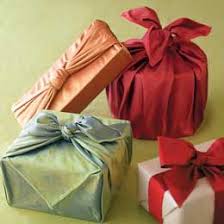 gift wrap with scarves